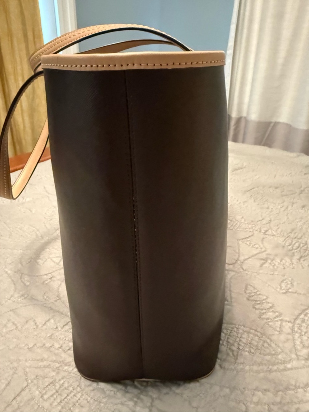 Like New Coach Dark Brown Tote with Tan Trim - Picture 9 of 13